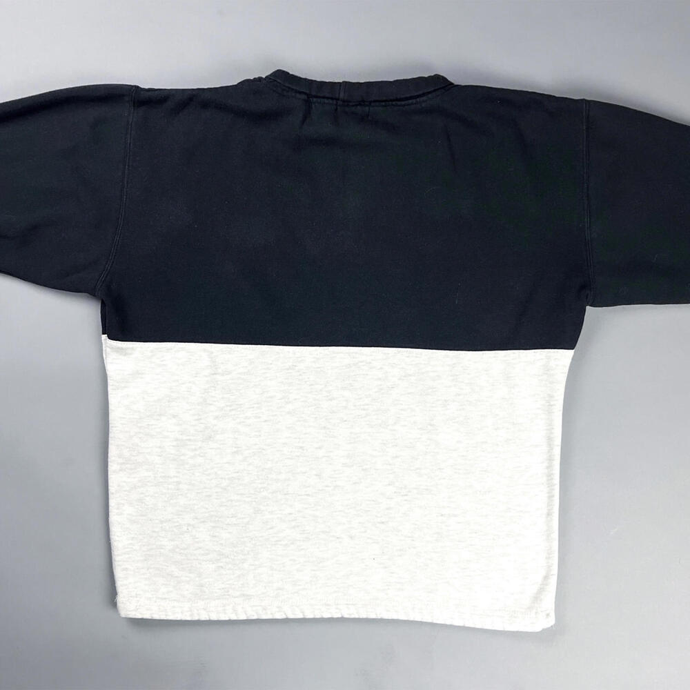 Vintage Women's Sweatshirt ,90's Black & White Quarter Zip Sweater w/ Embroidery - Picture 5 of 7